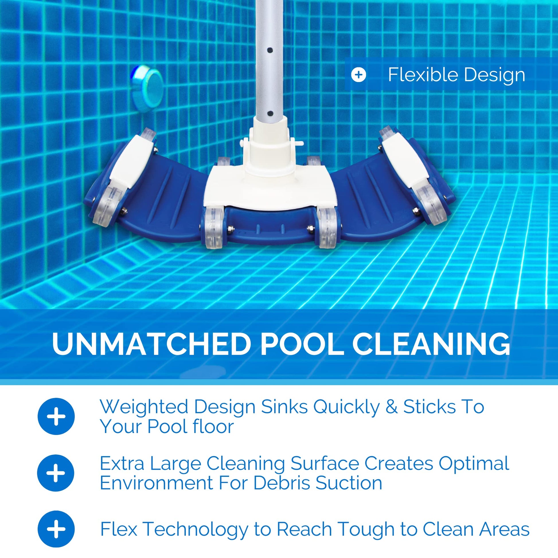 Solstice by International Leisure Products Swimline 8150 Weighted Flex Vacuum Head, Blue Swimline