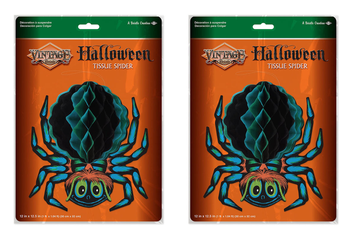 Vintage Halloween Tissue Spider - Pack of 2