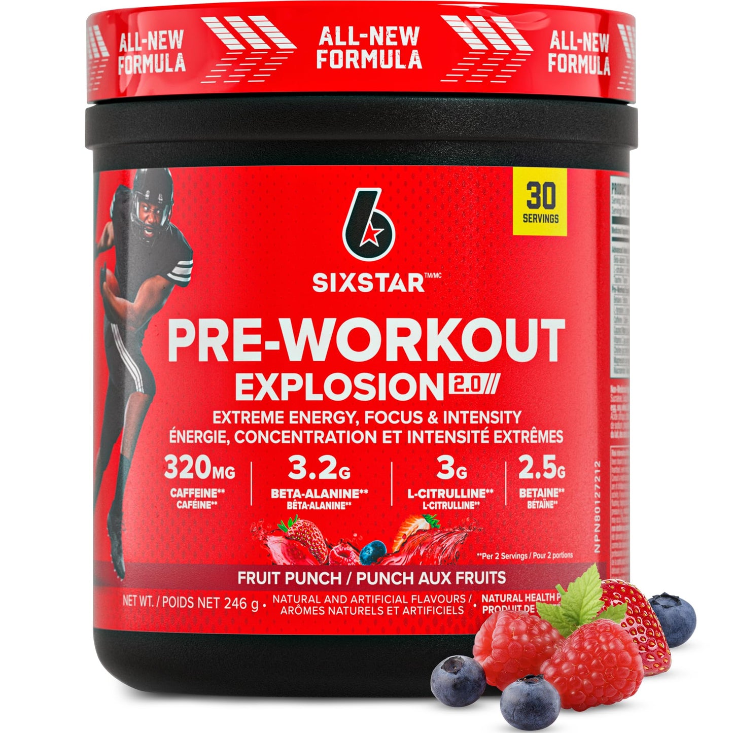 Six Star Pre-Workout Explosion for Men & Women, Fruit Punch (30 Servings) Six Star
