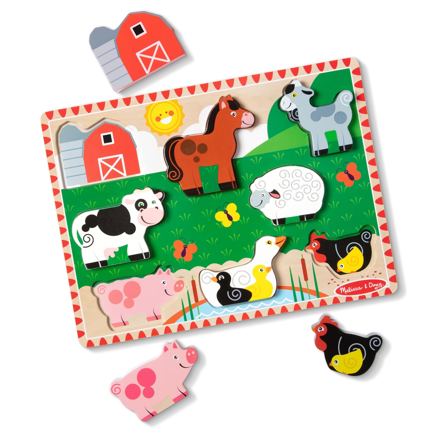 Melissa & Doug Farm Animals Wooden Chunky Puzzle 8-Piece Set Melissa & Doug