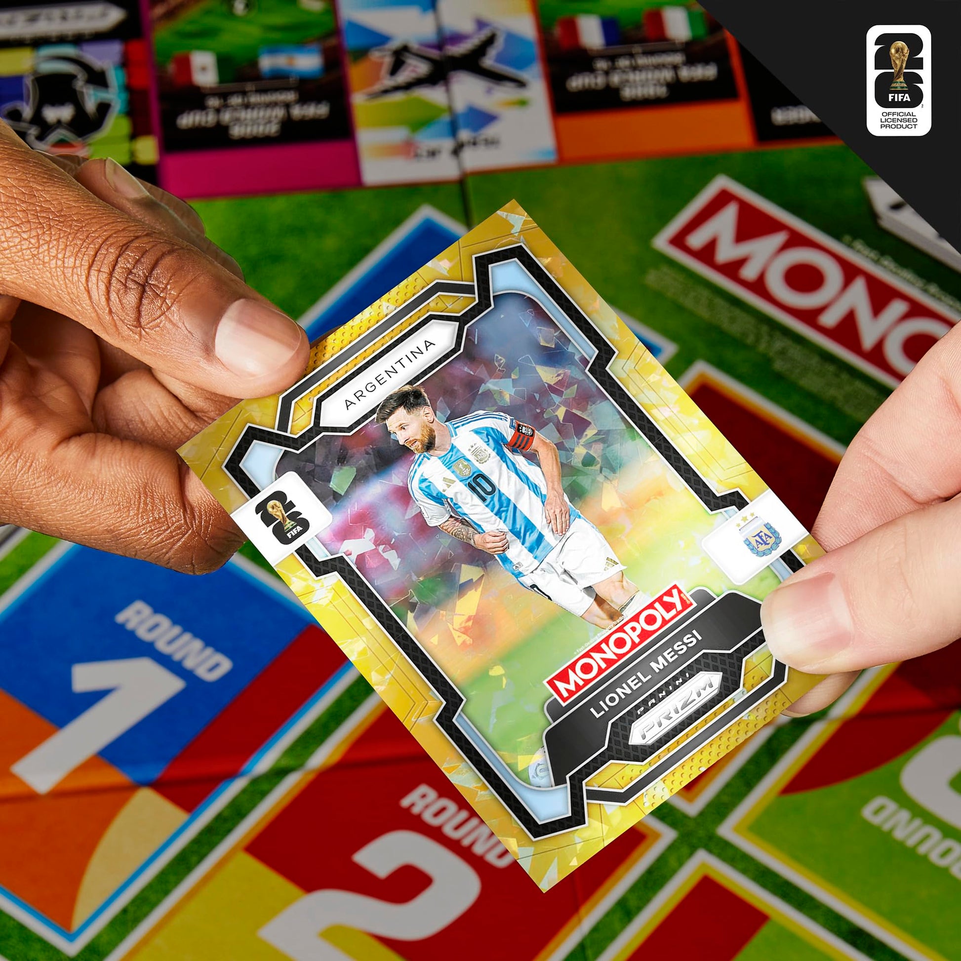 Monopoly Panini Prizm: FIFA World Cup Game I Soccer Board Game with Monopoly Panini Prizm FIFA World Cup 2026 Trading Cards I Ages 8+ (English Version) Monopoly