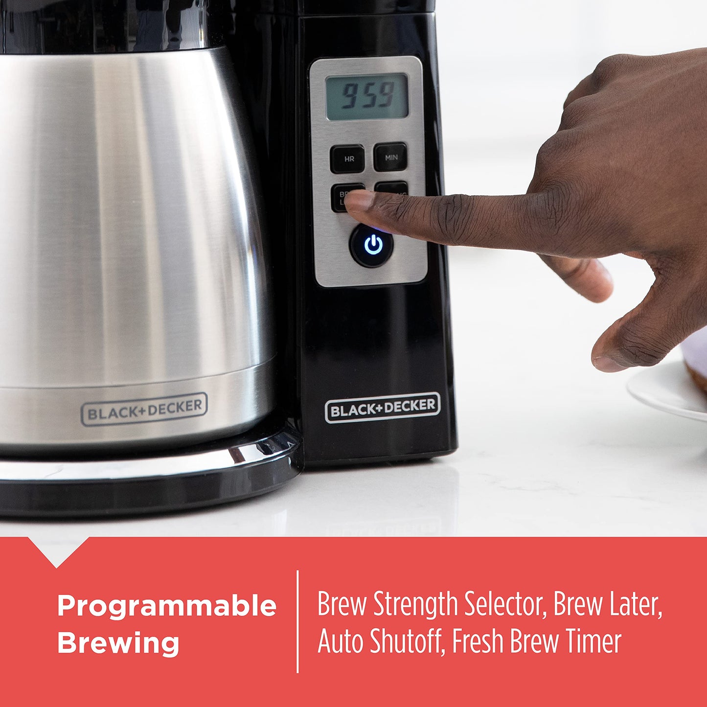 BLACK+DECKER CaféCraft 12-Cup Programmable Coffee Maker, Thermal Carafe BLACK+DECKER