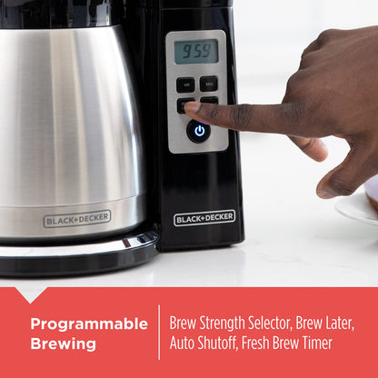 BLACK+DECKER CaféCraft 12-Cup Programmable Coffee Maker, Thermal Carafe BLACK+DECKER