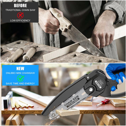 Mini Chainsaw Cordless, 6 inch Electric Chain Saw, with Power Display for Wood/Tree Cutting, Garden & Household Use Stocking Holiday Gifts for Men 🍁 All In One Marketplace Canada