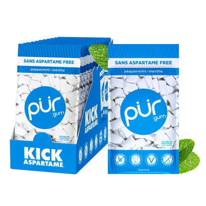 PUR Gum, Peppermint, Xylitol Gum, No Artificial flavour, 660 Count (12x55)