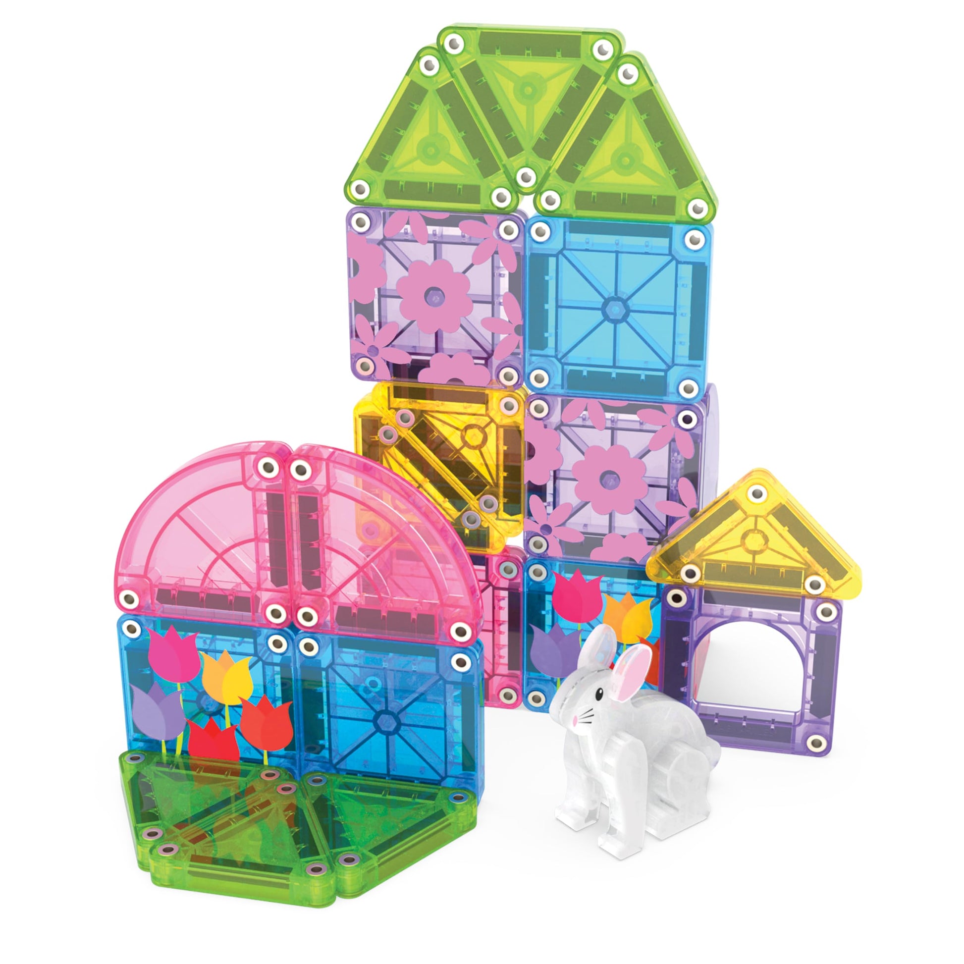MAGNA-TILES microMAGS 24-Piece Spring Garden Travel Set, The Original Magnetic Building Brand - Available at All In One Marketplace Canada