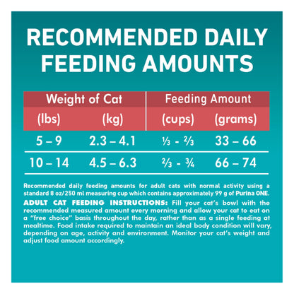 Purina ONE Dry Cat Food, Salmon & Rice Formula - 7.2 kg Bag