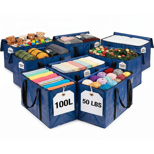 ClearSpace Heavy Duty Moving Bags or Storage Bag, 8 Pack – Large Moving Boxes with Backpack Straps, Zippers & Handles – Perfect for College Dorm, Traveling, Camping, Christmas Decorations