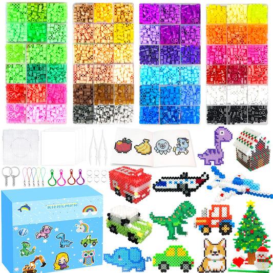 5mm Fuse Beads Kit -72 Colors Craft Set for Kid.Fuse Beads Set with Pegboards, Ironing Papers and Accessories,Fuse Beads 4 Boxes, DIY Art Crafts Decoration Christmas Birthday Gift for Girls & Boys 🍁 All In One Marketplace Canada