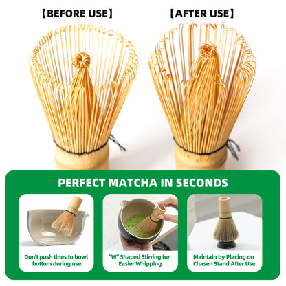 TEANAGOO MA-01 Japanese Matcha Ceremony Accessory, Matcha Whisk (Chasen), Traditional Scoop (Chashaku), Tea Spoon, Whisk Holder, The Perfect Set to Prepare a Traditional Cup of Matcha. - Available at All In One Marketplace Canada
