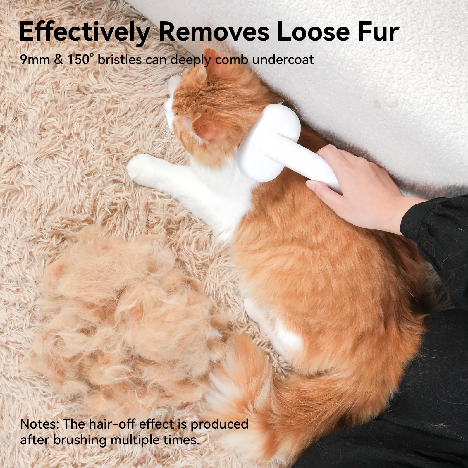 aumuca Cat Brush Dog Brush for Shedding, Cat Brushes for Long or Short Haired Cats, Dog Hair Brush Cat Grooming Brush Cat Comb Cat Deshedding Brush Easily Removes Mats, Tangles, and Loose Fur, White