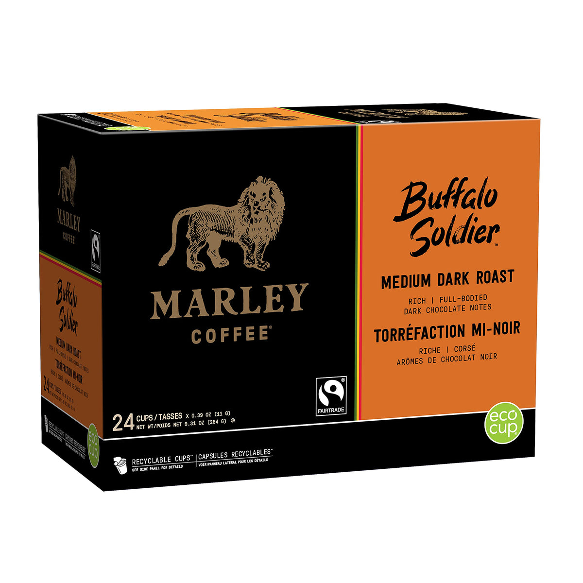 Marley Coffee Buffalo Soldier, Medium-Dark Roast, 24 Count
