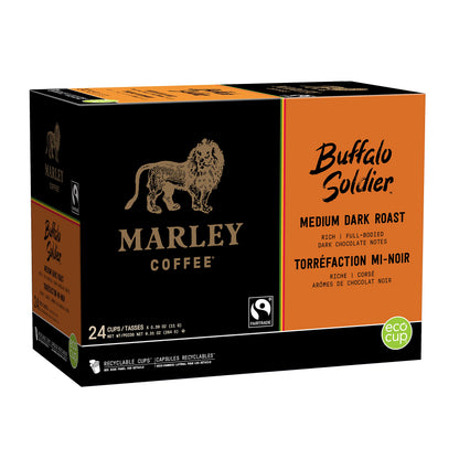 Marley Coffee Buffalo Soldier, Medium-Dark Roast, 24 Count