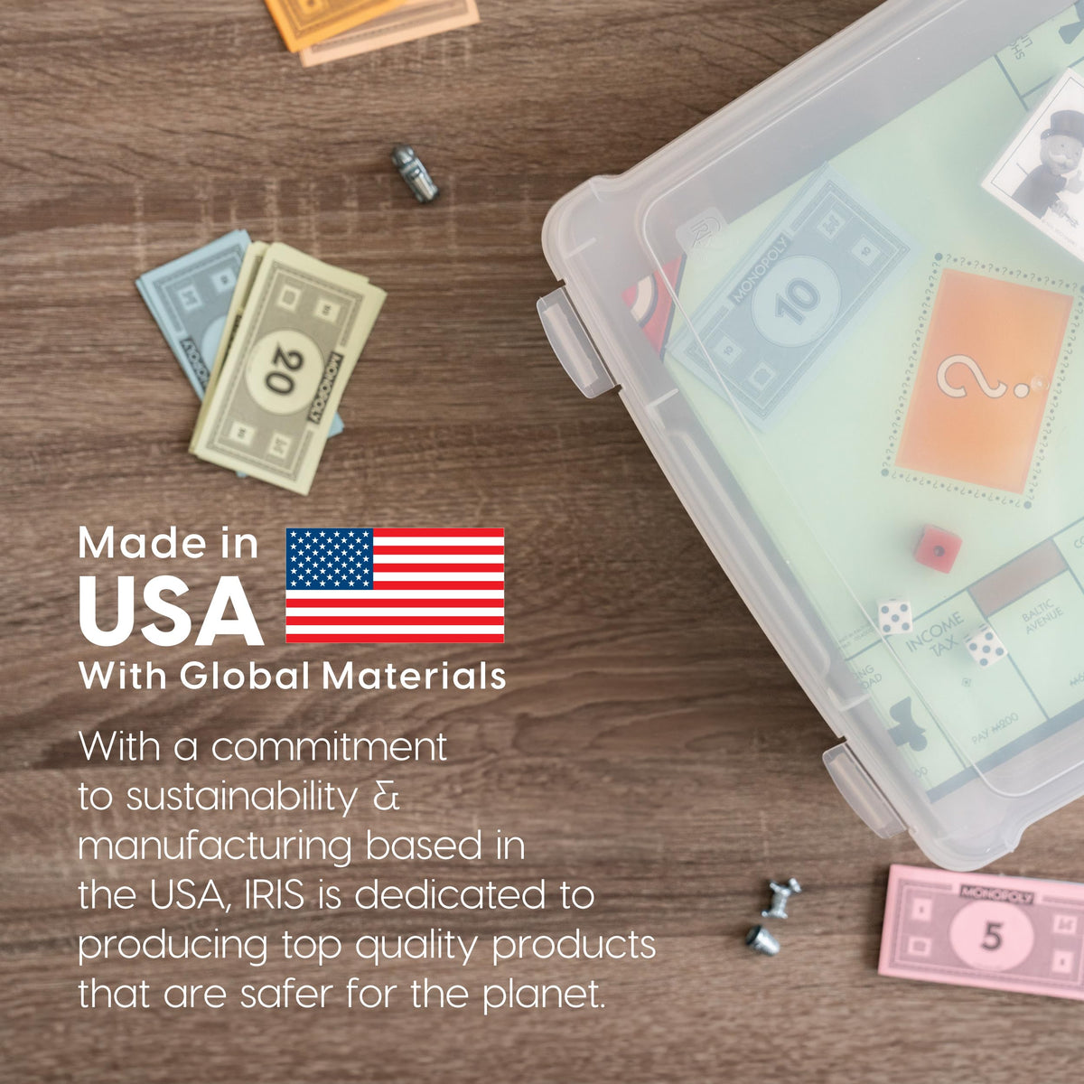 IRIS USA Board Game Storage |Made in USA| Slim Craft Case (10-Pack) - Clear