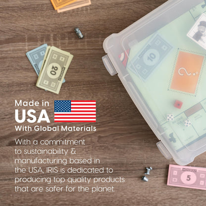 IRIS USA Board Game Storage |Made in USA| Slim Craft Case (10-Pack) - Clear