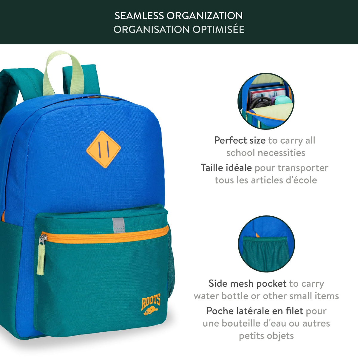 Roots Kids 2-Piece Matching Set, 22.5L Backpack and 7L Lunch Bag