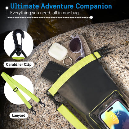 Pelican Marine IP68 Waterproof Dry Bag 2L w/Phone Pouch/Case - Black/Yellow Pelican