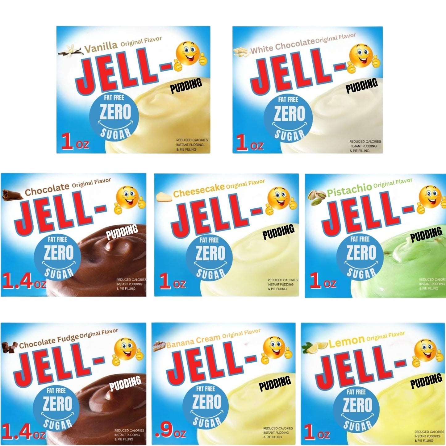 8-Pack Sugar-Free Instant Cheesecake Pudding Mix Variety – Fat-Free, Zero Sugar Dessert & Pie Filling