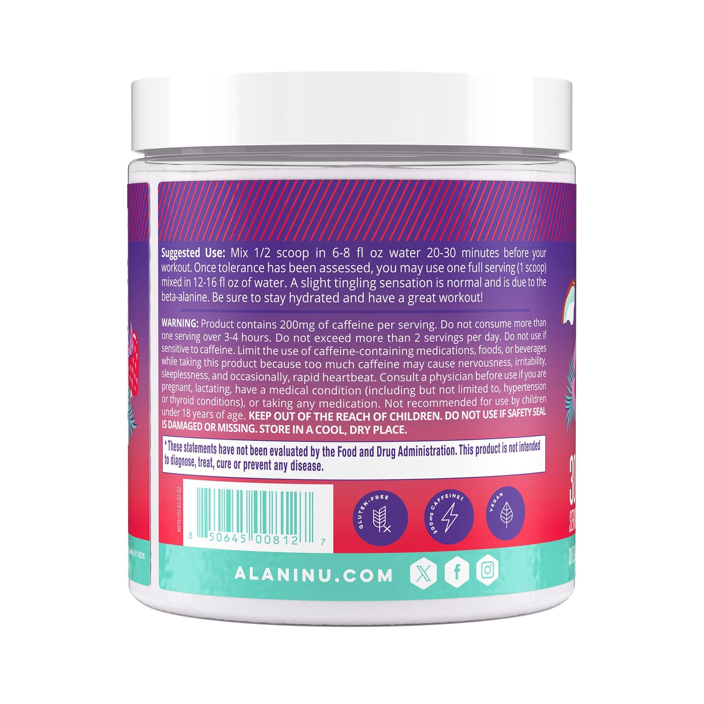 Alani Nu Pre-Workout Supplement Powder for Energy, Endurance, and Pump, Hawaiian Shaved Ice, 30 Servings (Packaging May Vary) Alani Nu