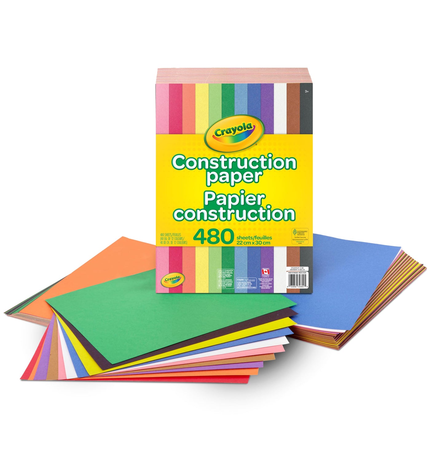 Crayola Construction Paper Bulk Pack (480 Sheets) – 12 Assorted Colours, 9x12, Teacher School Supplies & Classroom Must Haves, Card Making Craft Supplies, Art Paper