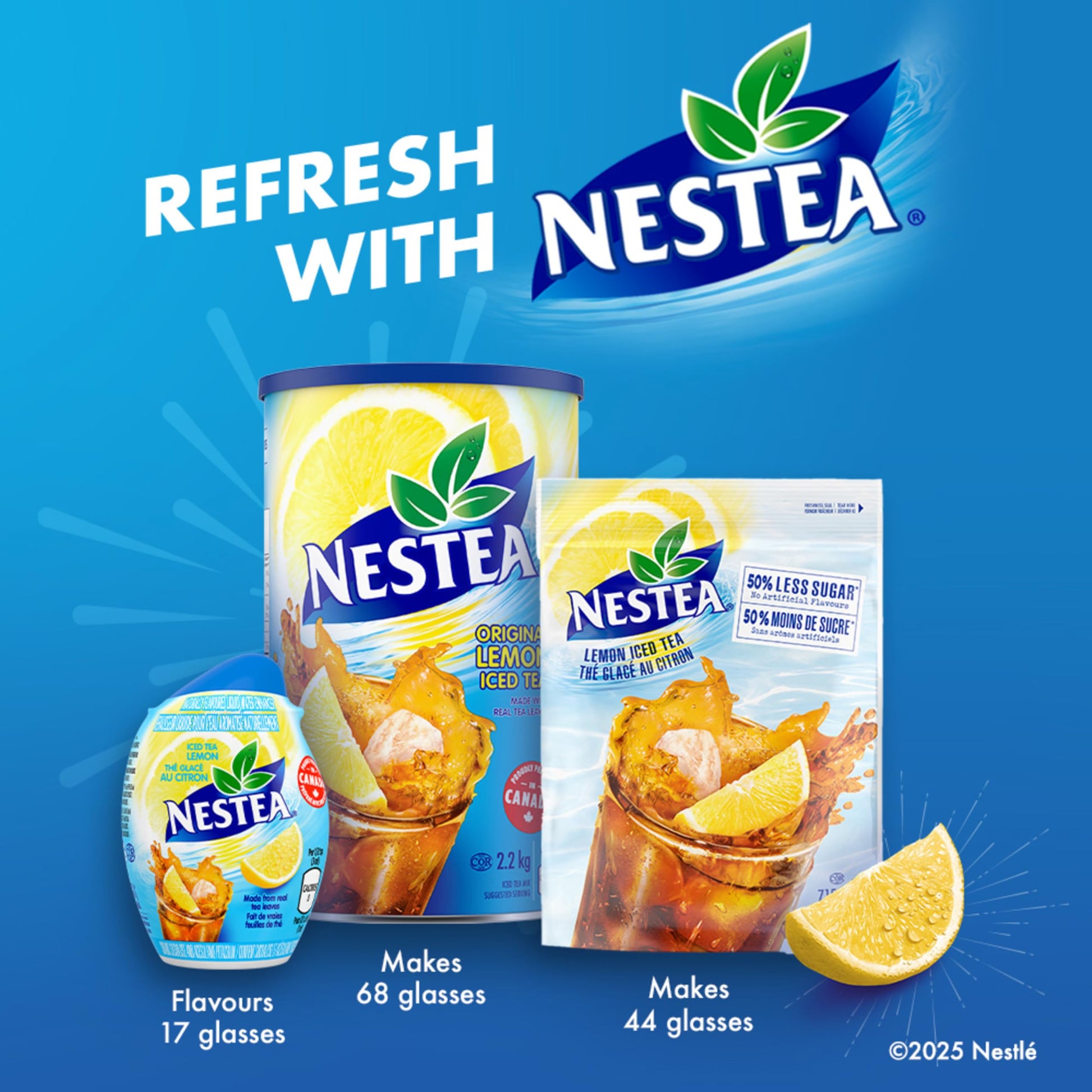 NESTEA Lemon Iced Tea Liquid Water Enhancer – 12 Pack (624 mL)