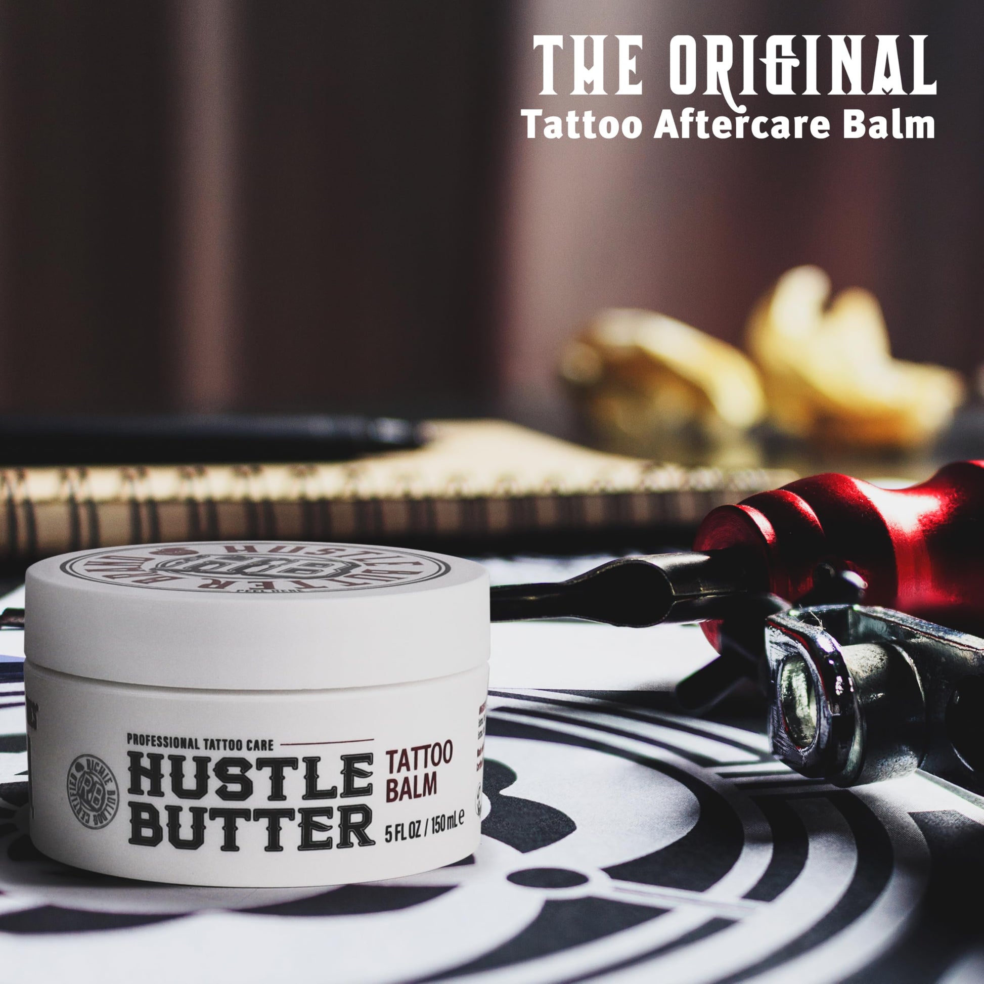 Hustle Butter Tattoo Aftercare 5oz Tattoo Balm, Heals + Protects New Tattoos and Rejuvenates Older Tattoos - 100% Vegan Tattoo Cream No-Petroleum - Available at All In One Marketplace Canada