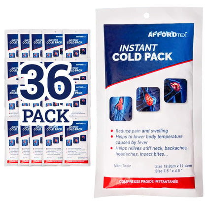 36 Instant cooler Ice pack- Ice packs Large (7.5 x 4.5 Inches) - Ready to use – Ideal for Injuries, Inflammation, Sprains, Strains,Pain relief - Available at All In One Marketplace Canada