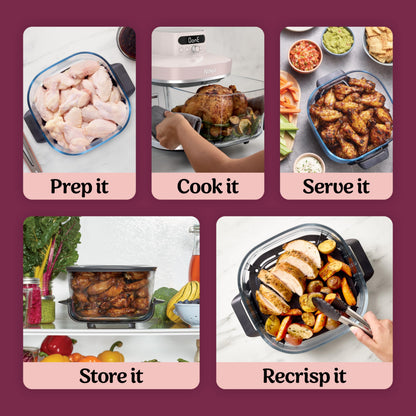 Ninja Crispi Pro Glass Air Fryer, 6-in-1, Rose, AS101CRS Ninja