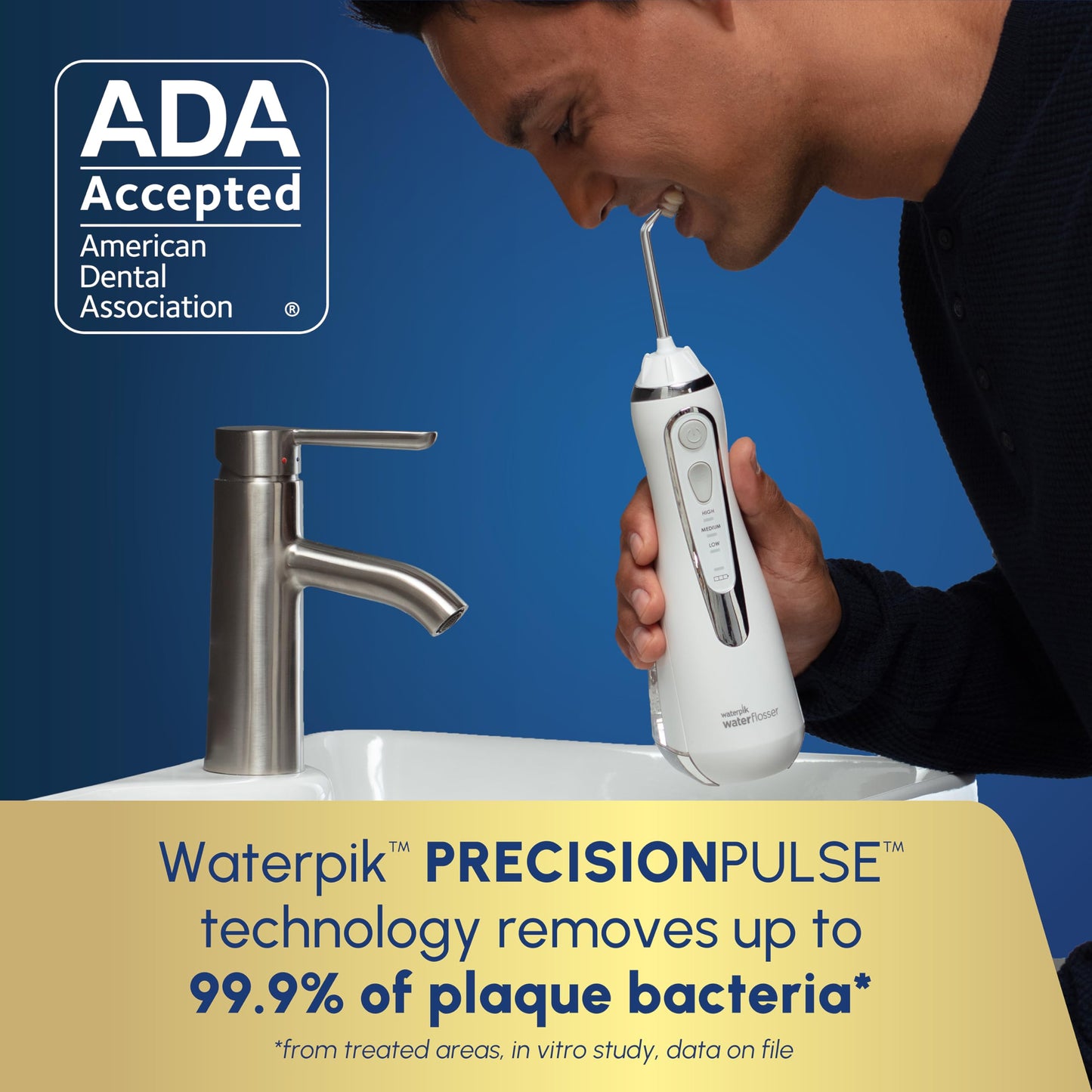 Waterpik Cordless Advanced 2.0 Water Flosser for Teeth, Gums, Braces, Dental Care with Travel Bag & 4 Tips, CDA Validated, Waterproof Rechargeable Handheld, White (1 Count) Gift for Men Women Mom Dad - Available at All In One Marketplace Canada