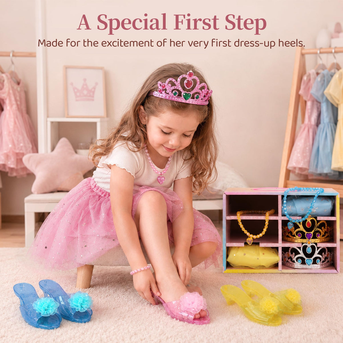Meland Princess Dress for Girls 3-6, Kids Costume Gift with Skirts & Shoes 🍁 All In One Marketplace Canada