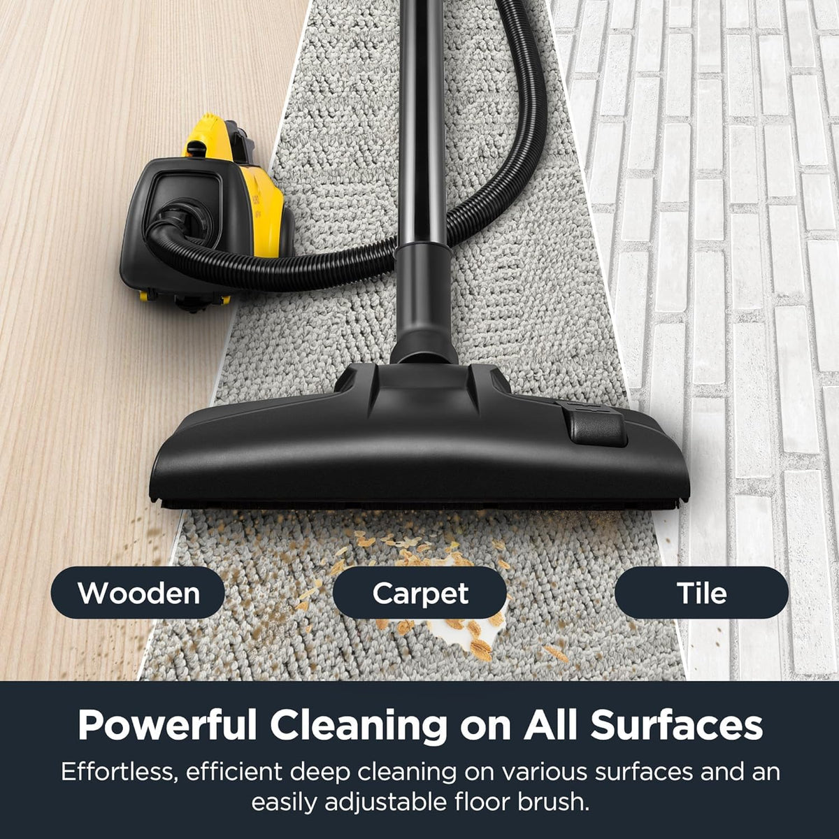 EUREKA Mighty Mite Canister Vacuum Cleaner, Lightweight 3670G w/Dust Bags