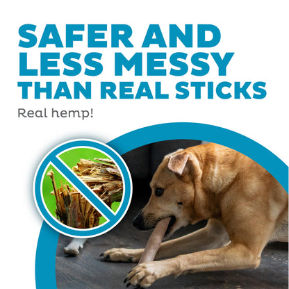 Outward Hound Dogwood Wood Durable Dog Chew Toys, Real Wood & Calming Hemp, 2-Pack, Medium Pupstages