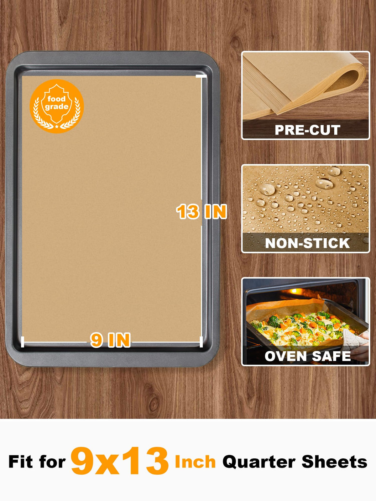 SMARTAKE 200 Pcs Parchment Paper Baking Sheets, 9x13 Inches, Non-Stick 🍁 All In One Marketplace Canada