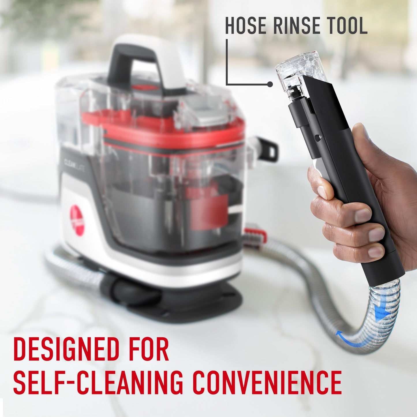 Hoover CleanSlate FH14000V Portable Carpet and Upholstery Spot Cleaner Machine with Dual Tank Technology, 40 oz Capacity, 7 Inch WidePath Tool, Pet Stain Remover, Red - Available at All In One Marketplace Canada