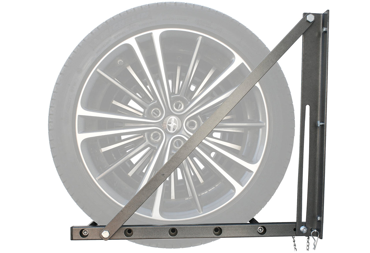 MaxxHaul 70489-300 lb Capacity Foldable and Adjustable Wall Mount Tire Rack, Black MAXXHAUL