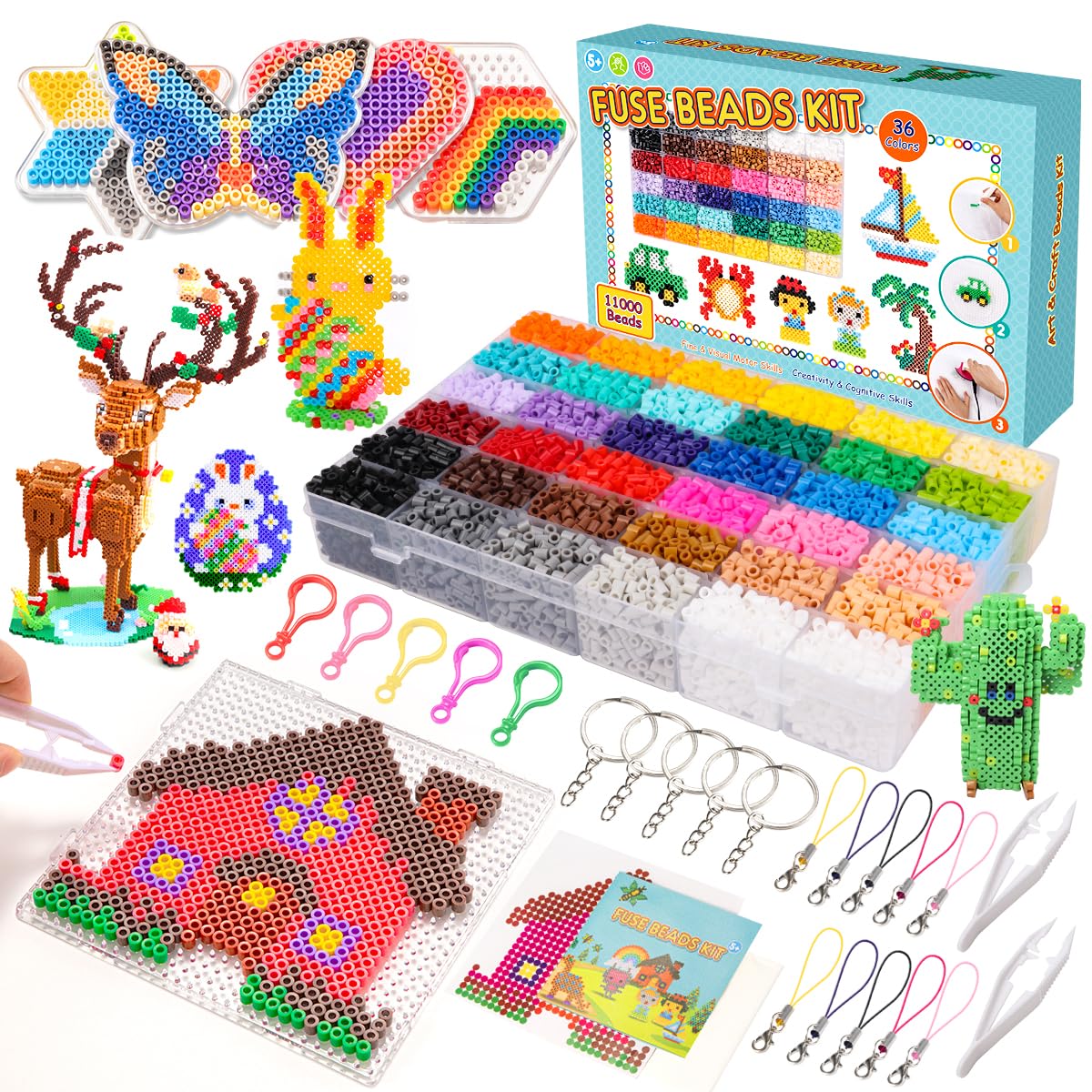 Meland Fuse Beads Kit, 36 Colors 11000 Melting Beads DIY Craft Set for Kids 🍁 All In One Marketplace Canada