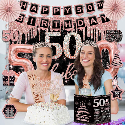 50th Birthday Decorations for Women, 32PCS 50th Birthday Party Decorations 🍁 All In One Marketplace Canada
