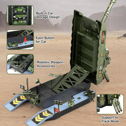 Army Tank Toys for Boys 3 4 5 6 7 8 Years Old, Military Toys Playset with 6 Mini Die-Cast Cars Helicopter & 10 Army Men Toy Soldiers, Kids Christmas Birthday Gifts Present for Boys Age 3+ 🍁 All In One Marketplace Canada