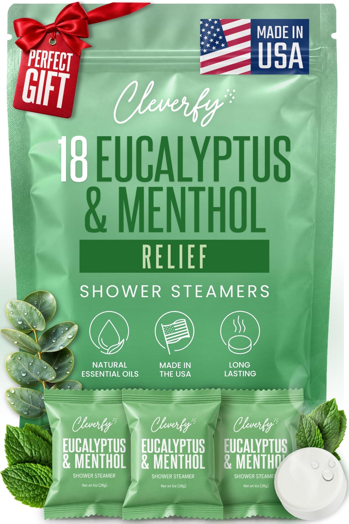 Cleverfy Eucalyptus Shower Steamers, Stocking Stuffers for Men, 18 Pack 🍁 All In One Marketplace Canada