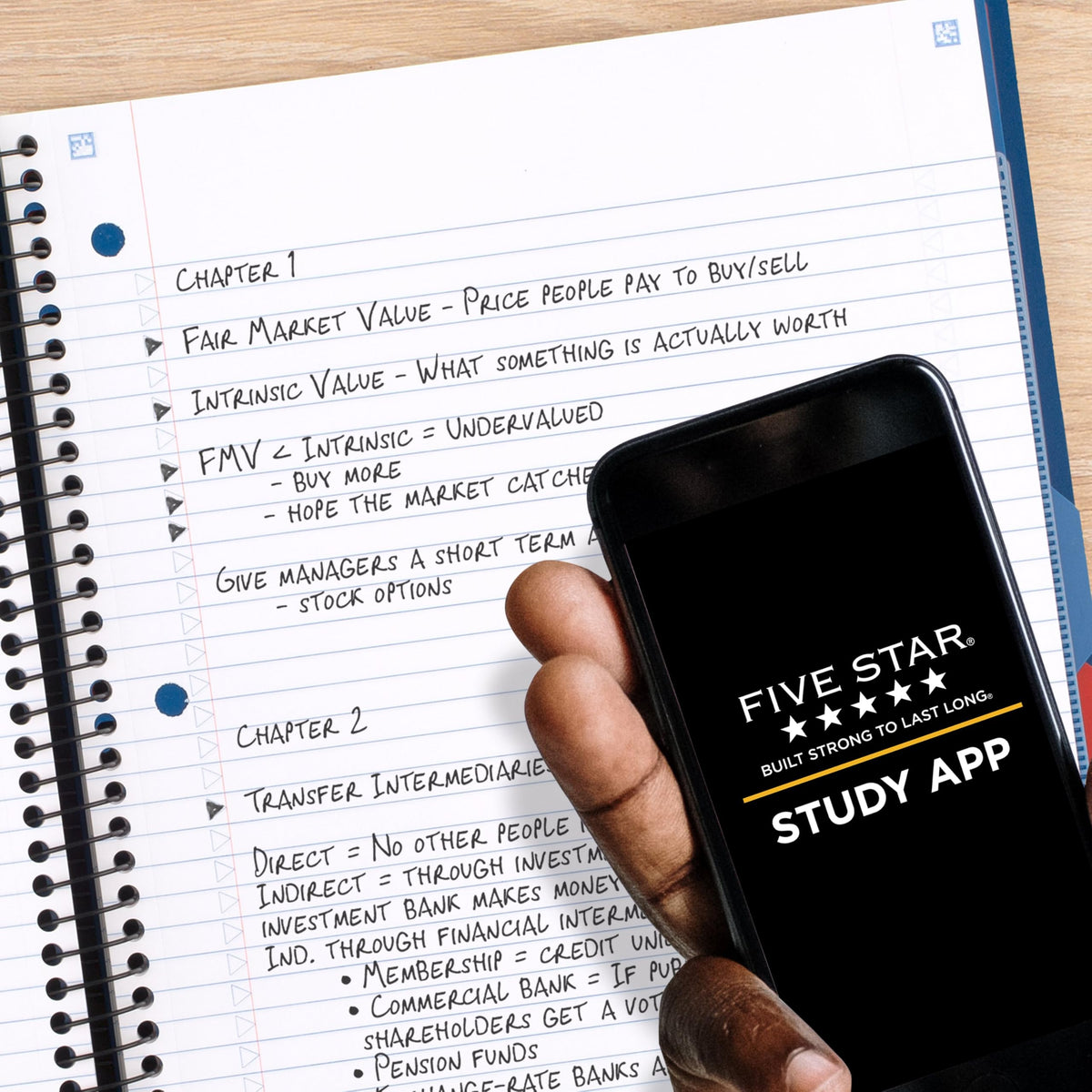 Five Star Advance Spiral Notebook-Standard Size, 5 Subject, College Ruled, 8.5 x 11 Inch Sheet Size, Black (73144)