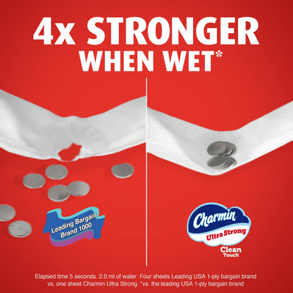 Charmin Toilet Paper Ultra Strong Clean Touch, 12 Family Mega XL Rolls = 84 Regular Rolls