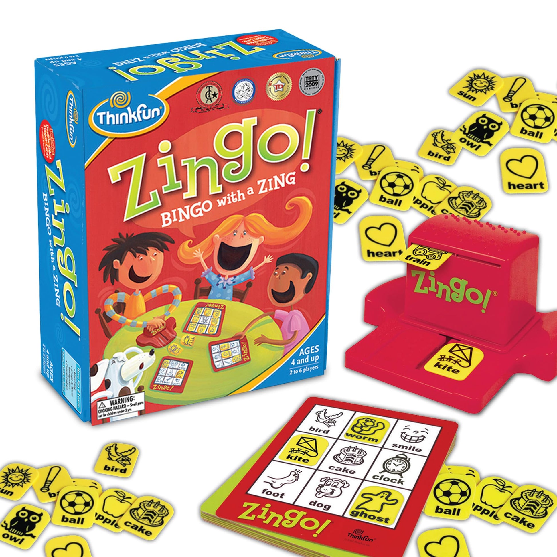 ThinkFun Zingo - Bingo with a Zing - Award-Winning Preschool Game - Encourages Language & Matching Skills Development - Fun Family Board Game for Boys and Girls Ages - 4 & Older - Available at All In One Marketplace Canada