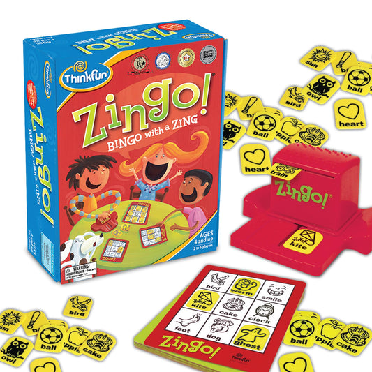 ThinkFun Zingo - Bingo with a Zing - Award-Winning Preschool Game - Encourages Language & Matching Skills Development - Fun Family Board Game for Boys and Girls Ages - 4 & Older - Available at All In One Marketplace Canada