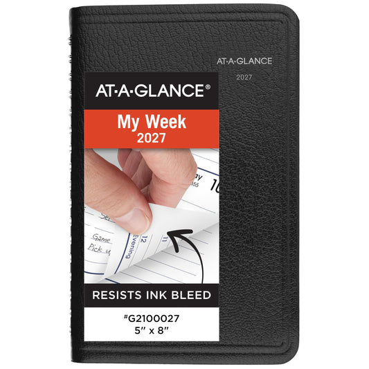 AT-A-GLANCE 2027 Appointment Book Planner, Weekly, 5" x 8", DayMinder, Black (G2100027)