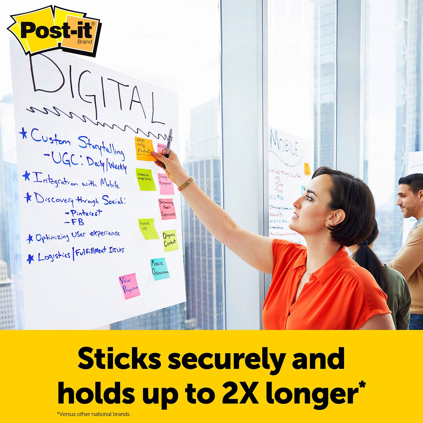 Post-it Super Sticky Tabletop Easel Pad, Great for Virtual Teachers and Students, 20 x 23 Inches, 20 Sheets/Pad, 1 Pad (563R), Portable White Premium Self Stick Flip Chart Paper, Built-in Easel Stand Post-It