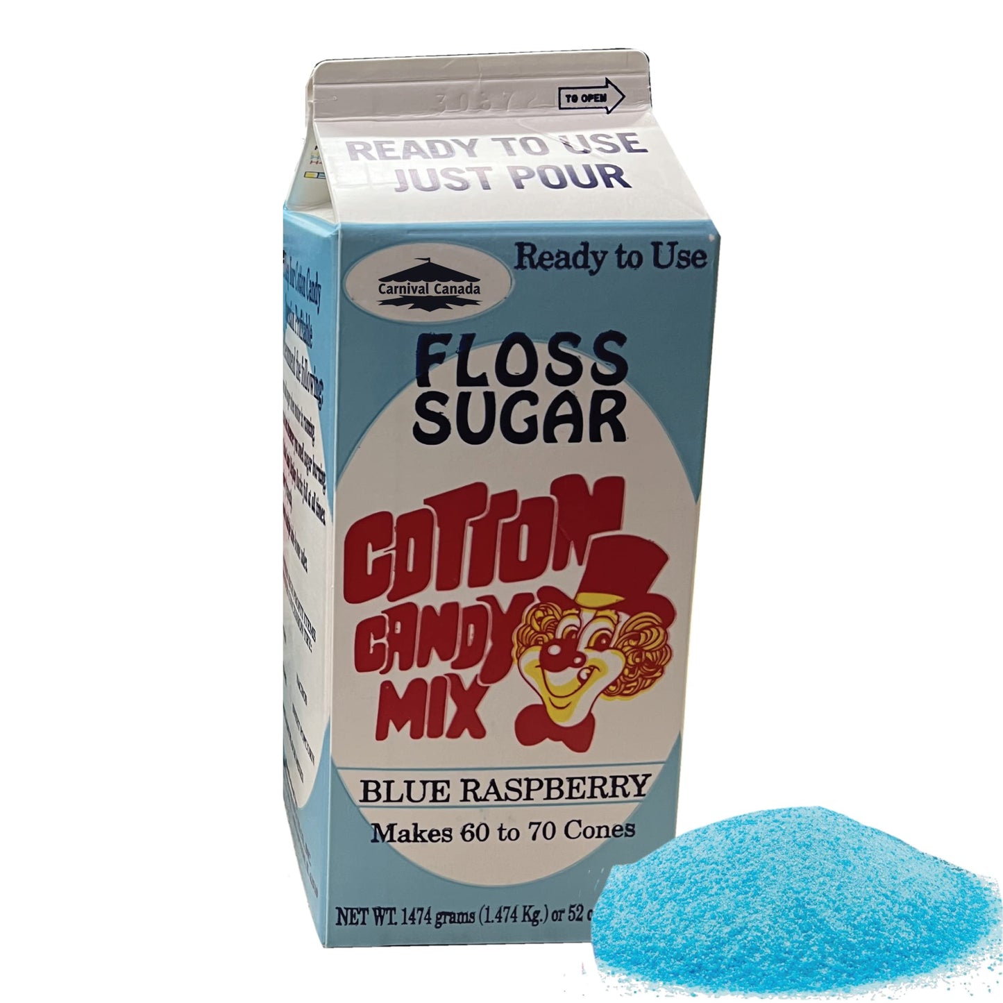Cotton Candy Floss Sugar 2-Pack - Raspberry Blue & Pink Vanilla - 3.25 LBS - Makes 140+ Servings