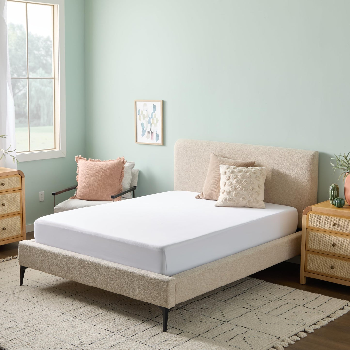 LINENSPA Premium Smooth Fabric Mattress Protector - 100% Waterproof - Hypoallergenic - Top Protection Only - Vinyl Free - Full 🍁 All In One Marketplace Canada