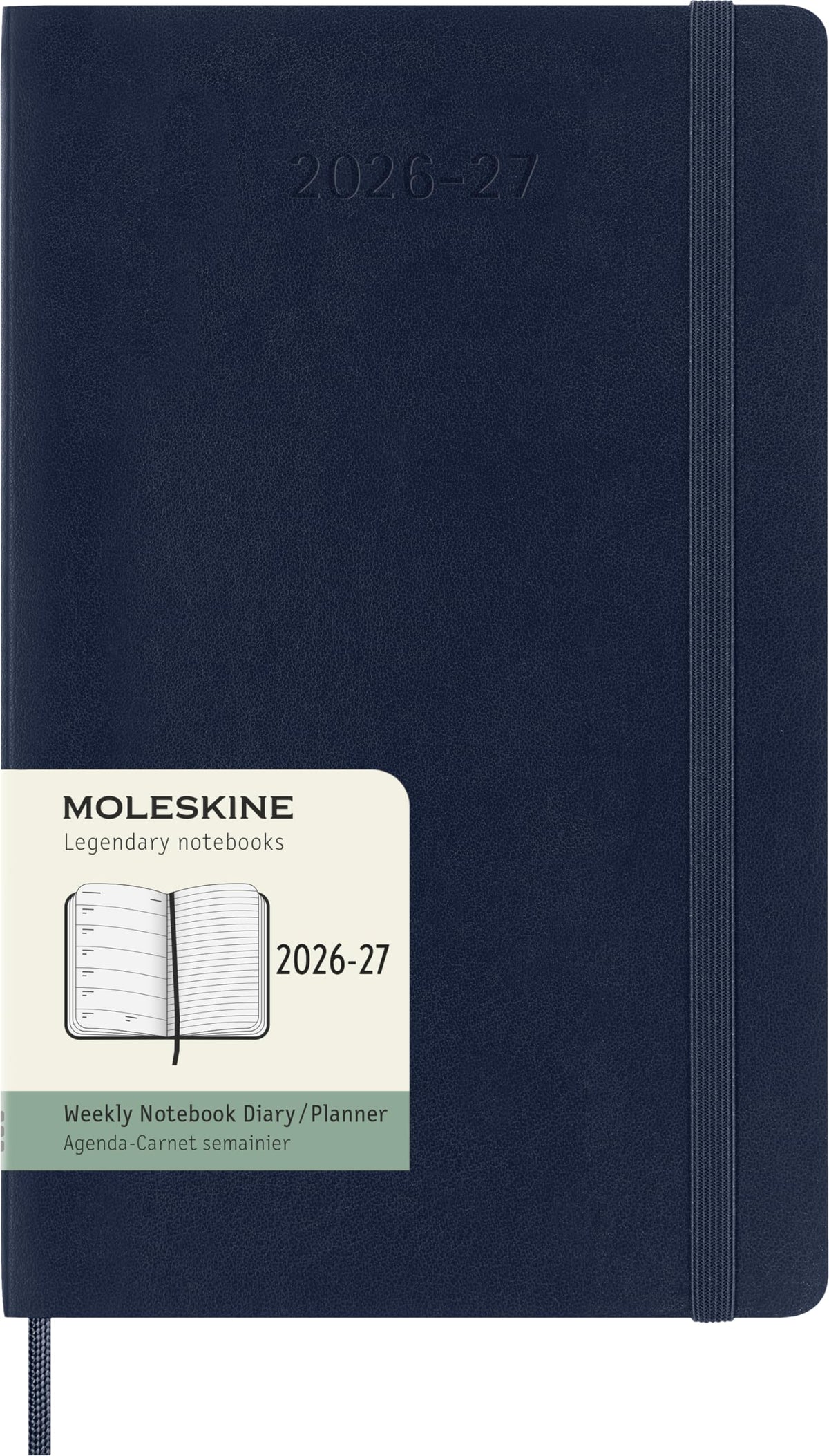 Moleskine Classic 18 Month 2026-2027 Weekly Planner, Soft Cover, Large (5" x 8.25"), Sapphire Blue, 208 pages