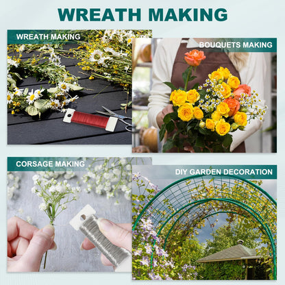 PATIKIL 24 Gauge Floral Flexible Paddle Wire, 38 Yard (115 Feet) Florist Wreath Wire for DIY Crafts Christmas Garland Flower Arrangement, White 🍁 All In One Marketplace Canada