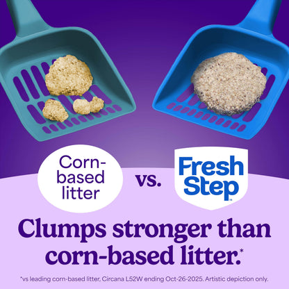 Fresh Step Clumping Cat Litter with Febreze Gain Scent, Long Lasting Odor Control Kitty Litter with Activated Charcoal, Low Dust Formula, 14 lb Fresh Step